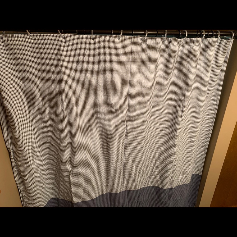Navy shower curtain